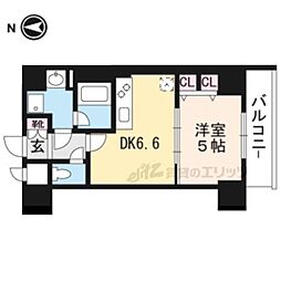 ベラジオ京都西院ウエストシティ3 1DKの間取図画像