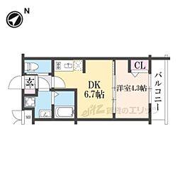 MJC京都EsTRUTH 1DKの間取図画像