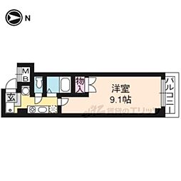 トゥインクル京都 1Kの間取図画像