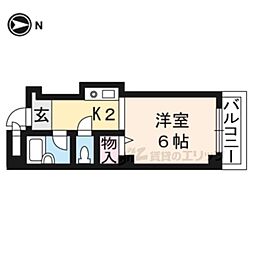 セレッソA 1Kの間取図画像