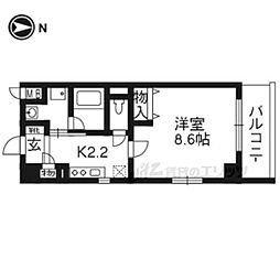 ベラジオ四条大宮2 1Kの間取図画像