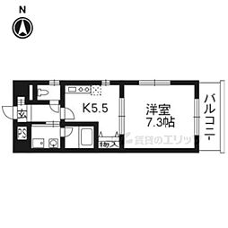 STD五条 1DKの間取図画像
