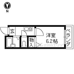 ビレイユ真英四条柳馬場 1Kの間取図画像