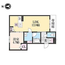 リガールメゾン円町 1LDKの間取図画像