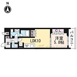 リーガル京都二条城前 1LDKの間取図画像