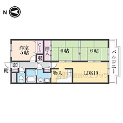 グランドハイツ洛南 3LDKの間取図画像