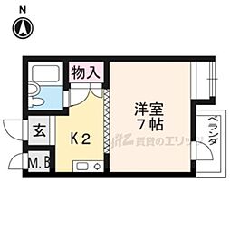 ハイツおおくら 1Kの間取図画像