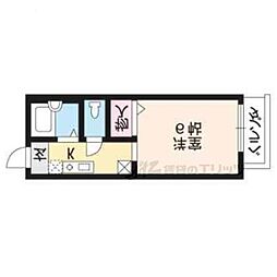 リバティ・アイ 1Kの間取図画像
