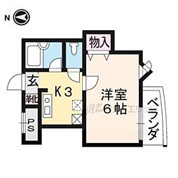 タックハウスシモガモ8 1Kの間取図画像