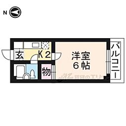 サンチェリーたかだNo.3 1Kの間取図画像