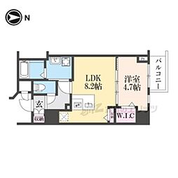 DC.Garden京都西 1DKの間取図画像