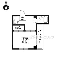 ピエール大宮 1Kの間取図画像