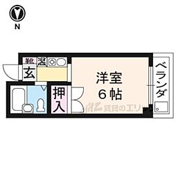 川上ハイツ 1Kの間取図画像