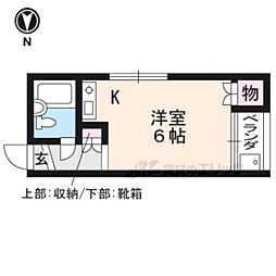 荒神口マンション ワンルームの間取図画像