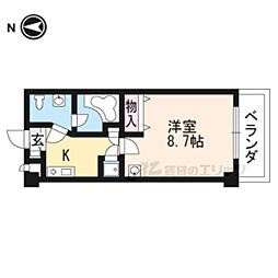 メゾン・シレーネ 1Kの間取図画像