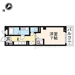 レジデンス・リーキ 1Kの間取図画像