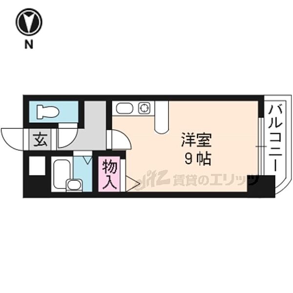 京都府京都市右京区西院西田町(賃貸マンション1K・2階・25.92㎡)の写真 その2