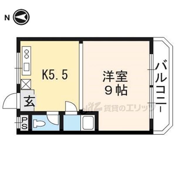 サンコーポヒロタ 31｜京都府京都市右京区西京極郡町(賃貸マンション1DK・3階・28.35㎡)の写真 その2