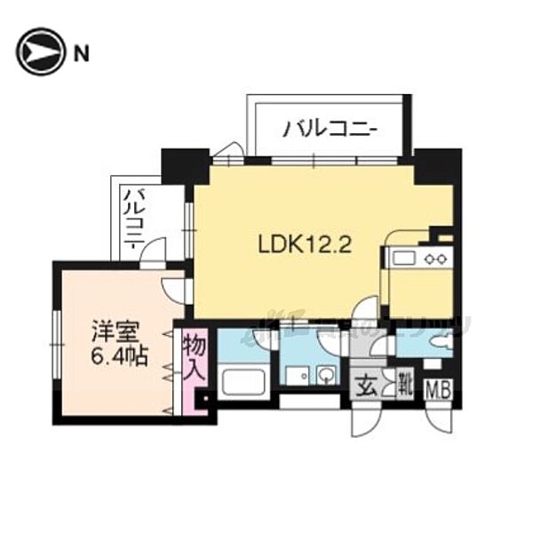 京都府京都市上京区新烏丸通下切通シ上る新烏丸頭町(賃貸マンション1LDK・8階・44.77㎡)の写真 その2