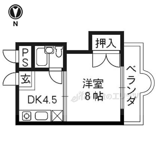 パティオ篠 223｜京都府京都市右京区西院月双町(賃貸マンション1K・2階・25.49㎡)の写真 その2