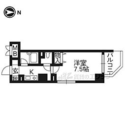阪急京都本線 大宮駅 徒歩2分の賃貸マンション 4階1Kの間取り