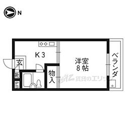 シルクハウスII 3階1Kの間取り