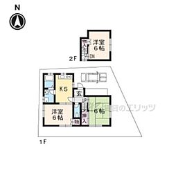 京福電気鉄道北野線 宇多野駅 徒歩5分の賃貸一戸建て 1階3DKの間取り