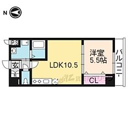 ダイヤ・パール 3階1LDKの間取り