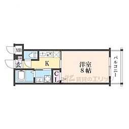 CREST TAPP京都丹波口II 5階1Kの間取り