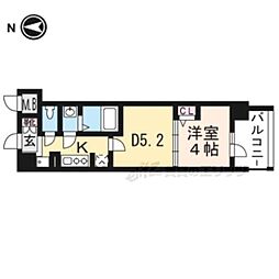 ベラジオ西大路五条 1DKの間取図画像