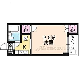 シェルブリュー西院 1Kの間取図画像