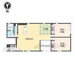 パーシモン御所南 3LDKの間取図画像