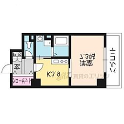 ヴァンヴェルデ西京極 1Kの間取図画像