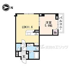 レジデンス京都洛央 1LDKの間取図画像