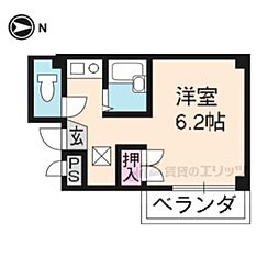 スペースレジデンス西陣 1Kの間取図画像