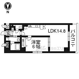 インベスト京都堀川 1LDKの間取図画像