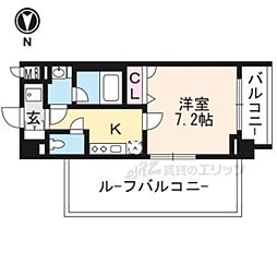 ヴィラ岡崎神宮 1Kの間取図画像