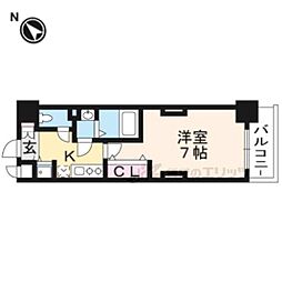 Luxe京都西大路 1Kの間取図画像