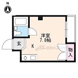 ラッジングハウス蘭5 ワンルームの間取図画像