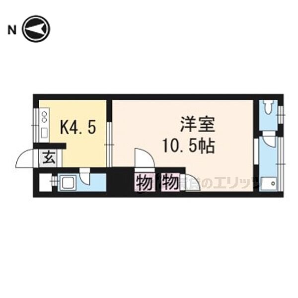 ハイツ白龍 4-C｜京都府京都市左京区一乗寺河原田町(賃貸マンション1K・4階・30.00㎡)の写真 その2