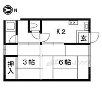 京都府京都市左京区吉田中阿達町（賃貸アパート2K・2階・24.50㎡） その2