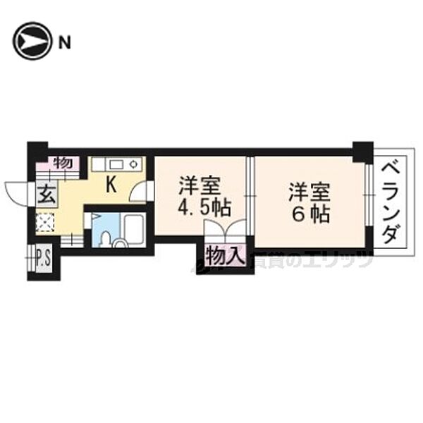 京都府京都市北区上賀茂葵之森町(賃貸マンション2K・2階・26.88㎡)の写真 その2