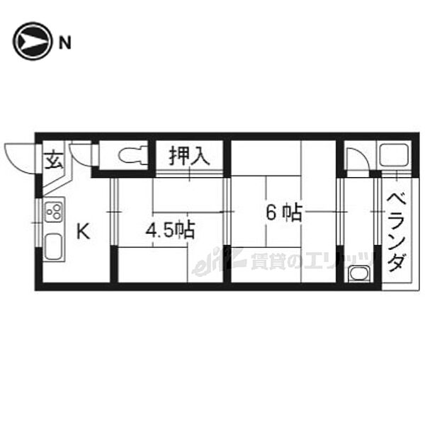 京都府京都市北区上賀茂松本町(賃貸アパート2K・2階・30.70㎡)の写真 その2