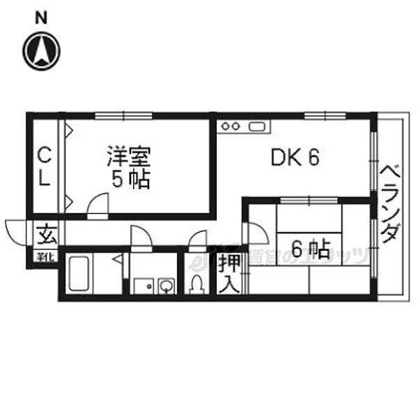 グリーンピアＯＭＫ 307｜京都府京都市左京区岩倉忠在地町(賃貸マンション2DK・3階・50.00㎡)の写真 その2