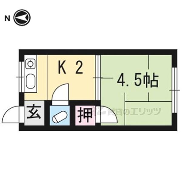 あすか荘 202｜京都府京都市左京区一乗寺築田町(賃貸アパート1K・2階・11.34㎡)の写真 その2