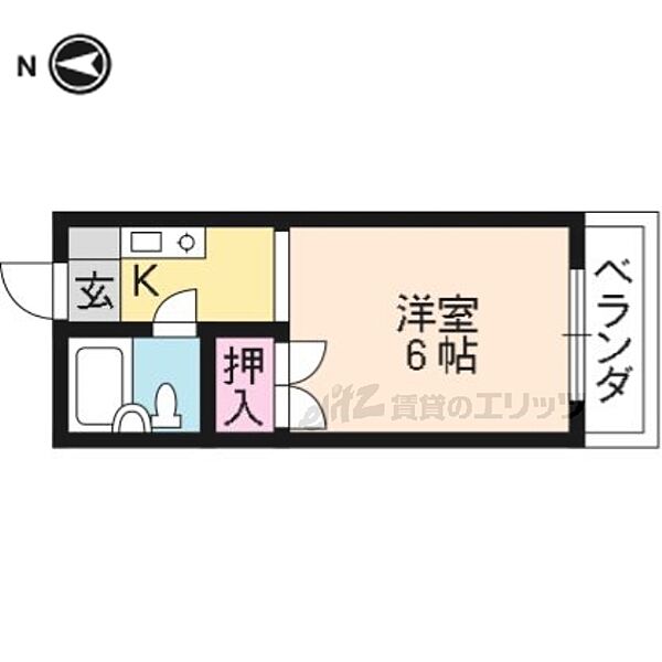 佳北マンション 302｜京都府京都市左京区上高野車地町(賃貸マンション1K・3階・18.63㎡)の写真 その2