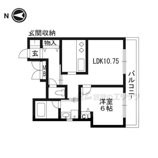 京都府京都市中京区西ノ京職司町(賃貸マンション1LDK・5階・40.94㎡)の写真 その2