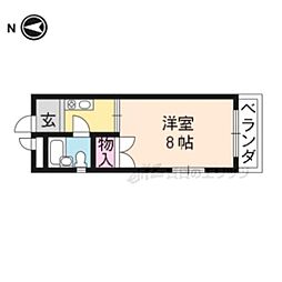 プロムナード宝ヶ池 1階1Kの間取り