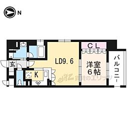 リーガル京都聖護院 5階1LDKの間取り