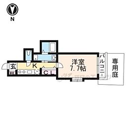 メゾンメルシー 1階1Kの間取り